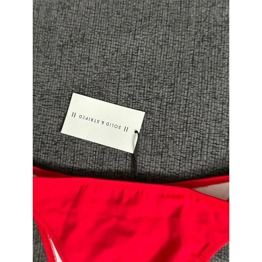 Solid & Striped x RE/DONE The Hollywood Bikini Bottom Red Womans M NWT